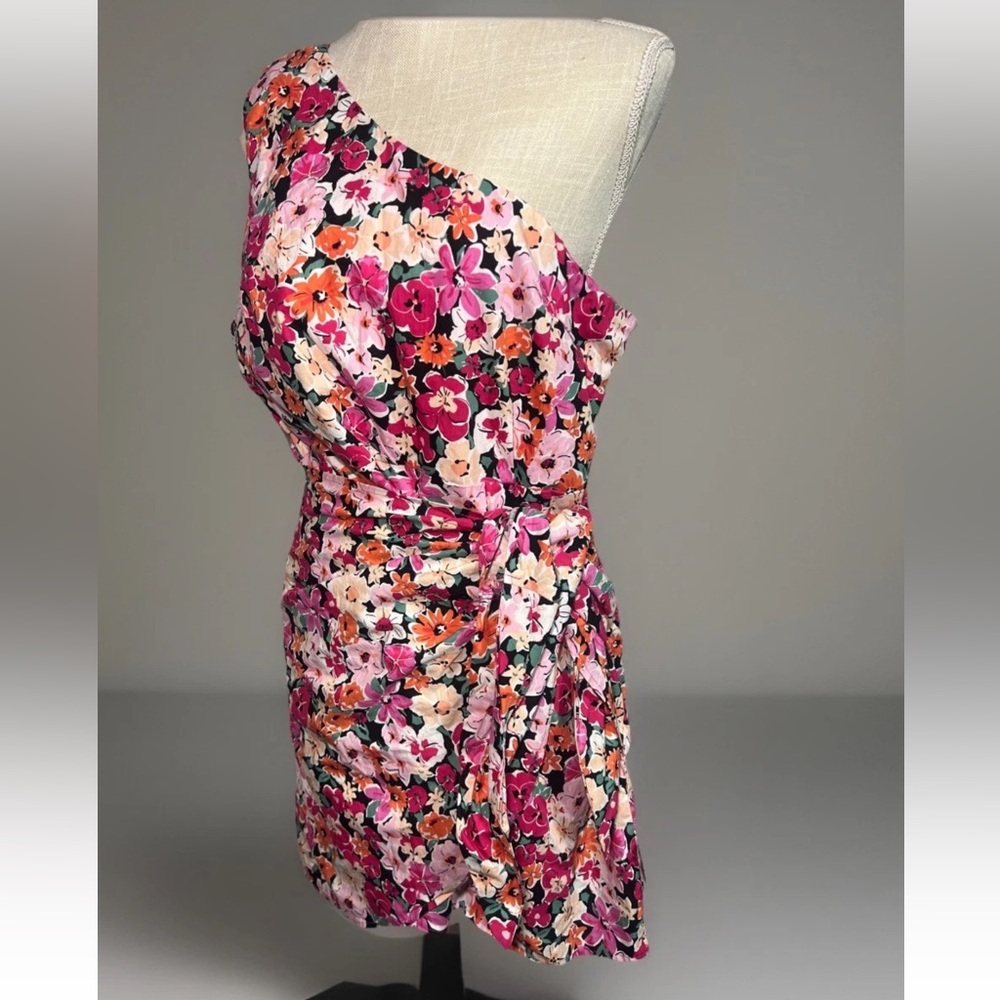 Lulus Dress Size XL  One-Shoulder Mini Dress floral print - Picture 7 of 14